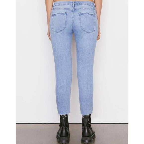 FRAME Le Garcon Crop Cebu Rips Mid Rise Straight Fit Distressed 29 NEW NWT - Picture 3 of 5